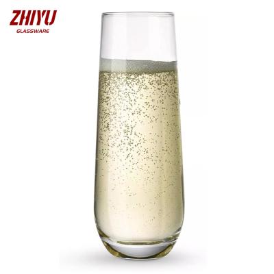 China Unbreakable Stemless Glass Champagne Flutes Cocktail Cups for Rose Prosecco Mimosa Great for Weddings and Parties, Dishwasher Safe, 10oz for sale