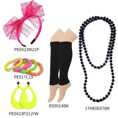 China PESENAR Polyester fiber age theme buckle bracelet earring knee protection main necklace five-piece set for sale