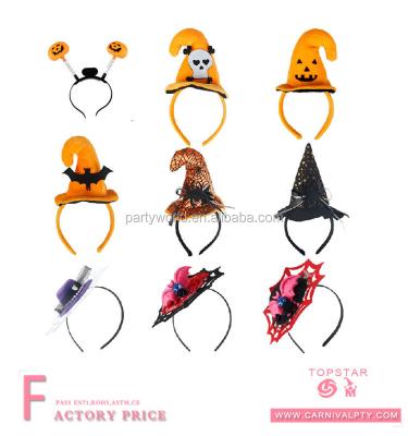 China New Festival Style For Halloween Festival Party Pumpkin Shaped Witch Hat Headeband for sale