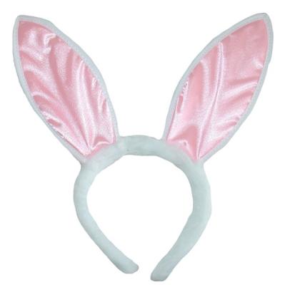 China Bunny Ear Headband For Child White Plush Toy Wholesale Easter Decoration Hair Accessory for sale