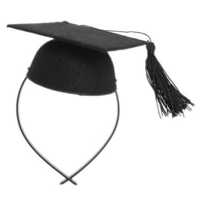 China Graduation Party Decorations Felt Headbands For Girls Boys Hair Accessories Headband With Phd Graduation Hat for sale