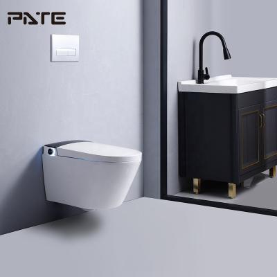 China Auto Operation Foshan Wc Tankless Ceramic Black Piss Intellegent Wall Hung Toilet for sale