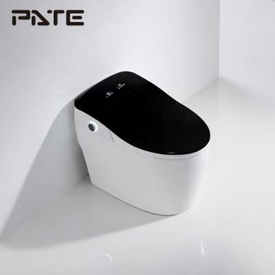 China Automatic Operation Floor Seat Mens Bathroom Heating Matte Black Smart Toilet for sale