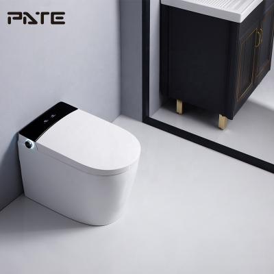 China Automatic Operation Strap Automatic Operation One Piece Black Bidet Toilet Smart Price for sale