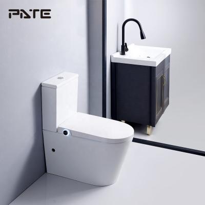 China Automatic Operation Smart Ceramic Floor Mount One Piece Large Automatic Bidet Toilet for sale