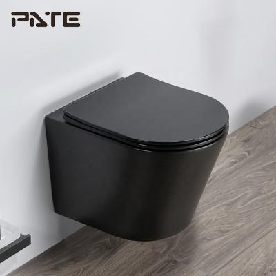 China Matt Colorful 110V/220V 110V/220V Tank P-Trap Hidden Ceramic Black Smart Wall Hung Toilet Complete for sale