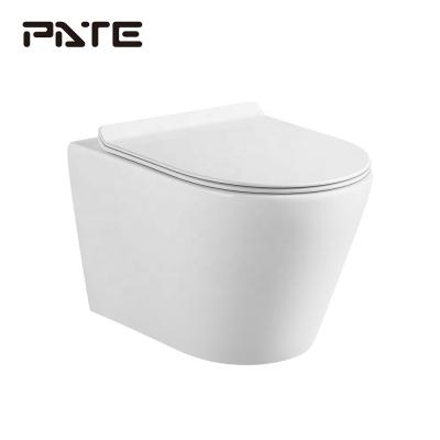 China Concealed Modern Ceramic Cistern One Piece Hung Wall Mounted Toilet Washdown for sale