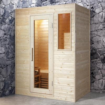 China Indoor Wooden Dry Steam Sauna Room Customized Computer 2 Person Control Panel for sale