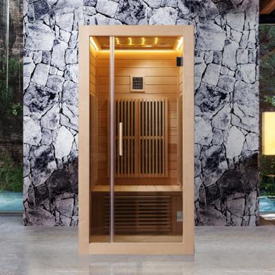 China Computer Control Panel 1 Person Mini Glass Door Freestanding Steam Sauna Room for sale