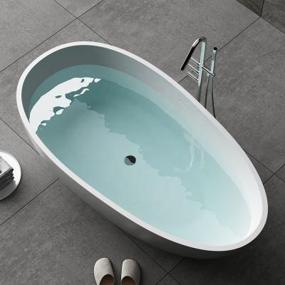 China Resin Stone Free Normal White Solid Acrylic Outdoor Artificial Bathtub Standard Size for sale