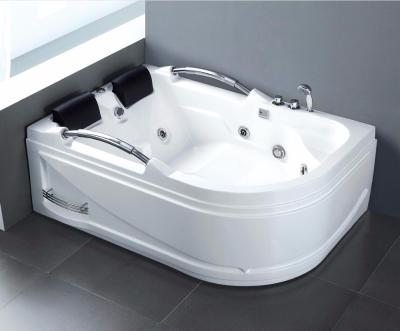 China Acrylic Skirt Massage Bathtub (Left Skirt/Right Skirt) Price Two People Whirlpool Double Side Cheap Comfortable Bathtub for sale