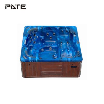 China Blue Acrylic Body Massage Spa 7 Seat Square Outdoor Hot Tub With Certificate for sale