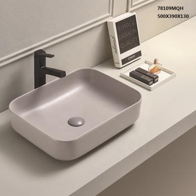 China China Rectangular Bathroom Table Eco - Friendly Matt Ceramic Basin Top for sale