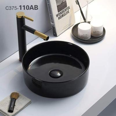 China New Design Eco-friendly Hard Sink Matt Black Sinks Art Basin For Bathroom for sale