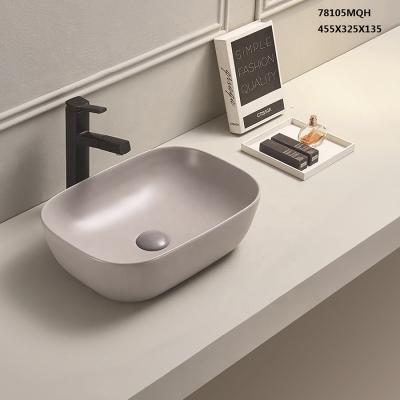 China Good Price Eco - Friendly Bathroom Matt Ceramic Counter Top Wash Basin for sale