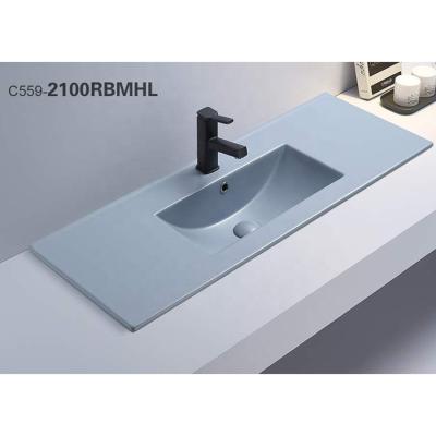 China Eco - Friendly Undermount Long Rectangular Ceramic Public Bathroom Sink for sale