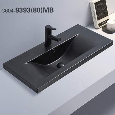 China China Bathroom Cabinet Eco - Friendly Black Matt Small Wash Basin Sink for sale