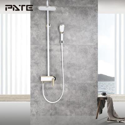 China With Modern Industrial Low Price Hot And Cold Chrome Faucet Shower Sliding Bar Set for sale