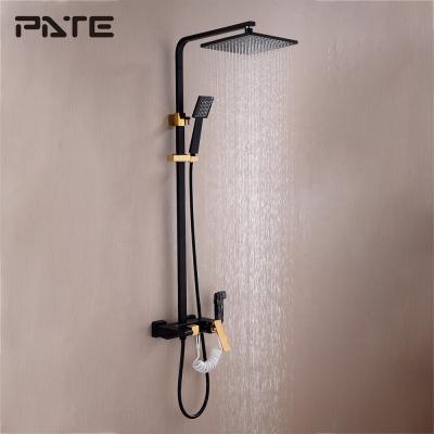 China With Slide Bar Handle Black Gold Rain Shower High Quality Modern Simple Set for sale