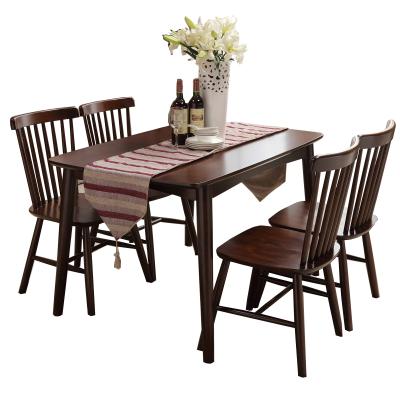 China Durable 4 Windsor Chairs Plus One Rectangle Table 5-Piece Kitchen Dining Table Set For Dining Room Kitchen Dinette Contract Space for sale