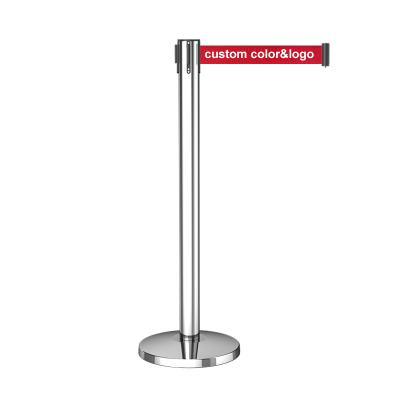 China Wholesale Heavy Duty Line Easily Assembled Retractable Divider Crowd Control Belt Barrier Rack Stainless Steel Airport Queue Posts for sale