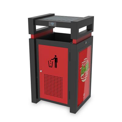 China Large Sustainable Solar Trash Bin Advertising Trash Bin Price for sale