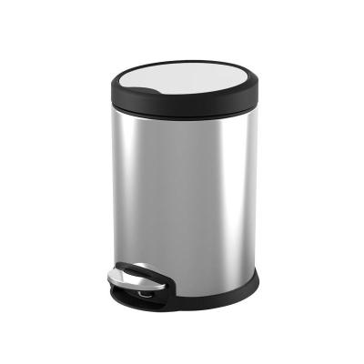 China Sustainable Stainless Steel Foot Pedal Trash Can Waste Bin With Cover Indoor for sale