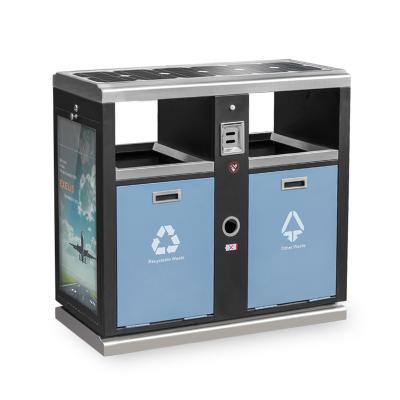 China Sustainable Portable Solar Powered Waste Containers Compactor Waste Bins for sale