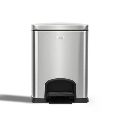 China Hot Selling Viable Office Step On Garbage Bins Stainless Steel Waste Bin For Home With Cover for sale