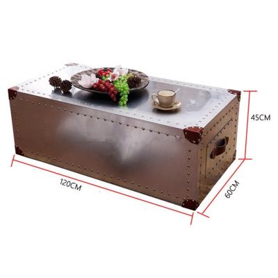 China Hot Selling Vintage Style Industrial Aluminum High Density Board Vintage Style Aluminum Coffee Table Coffee Table for sale