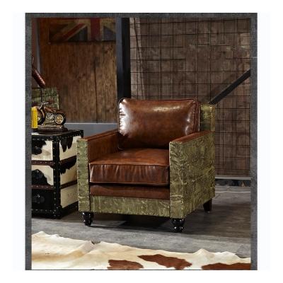 China Hot Selling Original Aviation Rivets Vintage Aluminum Ornate Industrial Sectional Sofa Set for sale