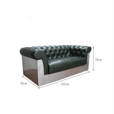 China Ornate Fashion Design Aluminum Rivets Vintage Industrial Aviation Sectional Sofa Set for sale