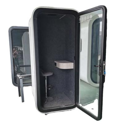 China Modern soundproof mini room private room acoustic portable mobile meeting pod office single pod 1 seater for sale