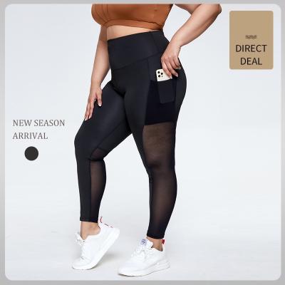 China Wicking Breathable Plus Size Yoga Tight Running Pants Wholesale High Breathable Elastic Moisture Cuffs Plus Size Black Cuffs With Pockets for sale