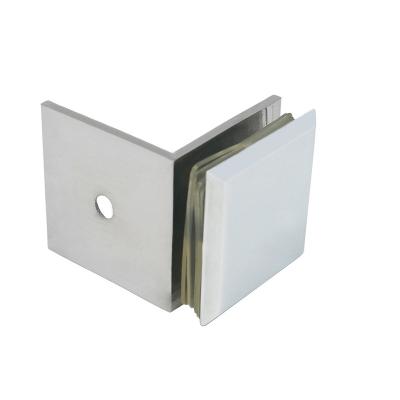 China Easy Installation Frameless Brass Sliding Glass To Wall Socket Bracket Tempered Glass Door Hinge Glass Door Clamp for sale