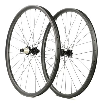 China Mountain Bikes Carbon MTB Wheels Carbon Wheelset 28 Hole Hookless 30mm Width Mountain Bike Wheel Set 29er for sale