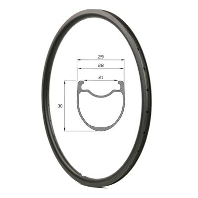 China Road Bikes Carbon Fiber Road Bicycle Wheels 30mm Depth Rim Brake Clincher Carbon Road Bike Rim 700c for sale