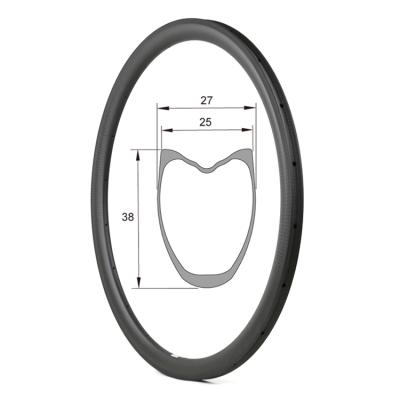 China Road Bikes Toray Carbon Fiber T700 210TG 700C Bike Rims 38mm Depth Tubular Carbon Road Bicycle Rim for sale