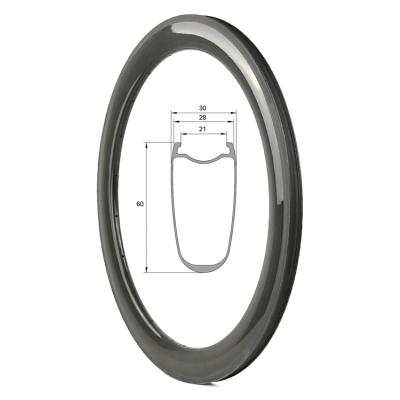 China Road Bikes TG Carbon 540g Rim 60mm Carbon Road Rim 24H Tubeless Light High Anvil 28 Inch Bicycle Rim for sale