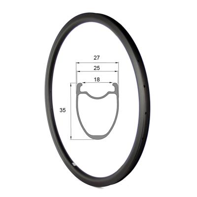 China Road Bikes Road Bicycle Carbon Rim 35mm Deep 25mm Wide Disc Brake Bike Carbon Rims 700C Anvil for sale