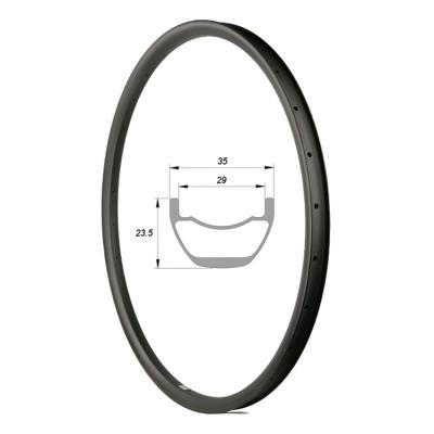 China Mountain Bikes Carbon Fiber 27.5ER Rim MTB Hookless 35mm Width Mountain Trail Bike Rims for sale