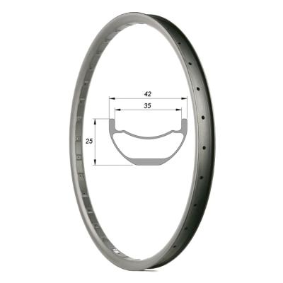 China Mountain Bikes 27.5er MTB Bicycle Hookless Carbon Rim 42mm Width 25mm Depth Angled Carbon MTB Rims for sale