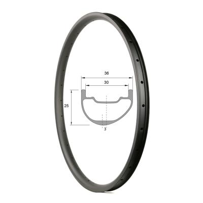 China Mountain Bikes Carbon Rims 36mm Carbon Fiber Mountain Bike Wide Rim XC Full Carbon Asymmetric MTB Rims 29er for sale