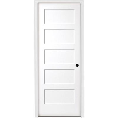 China Shaker White Color Interior Wooden Door Solid Wood Waterproof Simple Modern Door for sale