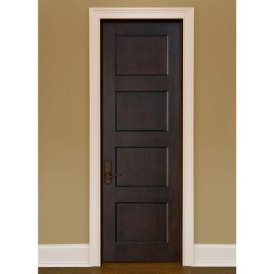 China Waterproof custom make black color new design wooden door cheap price interior solid wood door for sale