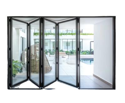 China CBMmart Folding Aluminum Frame Heat Insulation Standard American Hurricane Proof Glass Doors Aluminum Frame for sale