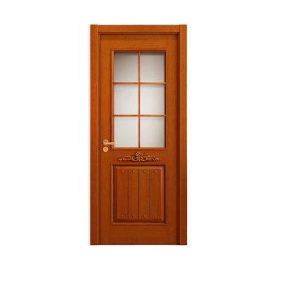 China CBMmart Modern Red Wood Design Sound Insulation Teak Interior Glass Door Solid Wooden Cut Out Doors for sale