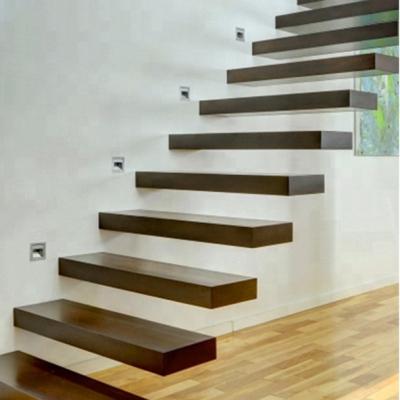 China Modern Modern Design Stringer Staircase Wooden Straight Stairs Mono Indoor for sale