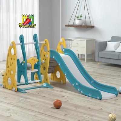 China 1-8 Years Old Feelbaby Slide New Design Indoor Kids Plastic Swing Playground Set for sale