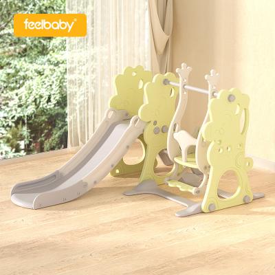 China Factory Direct Plastic Manufacturer Feelbaby 1-6 Years Old and Swing Set Kids Indoor Slide for sale